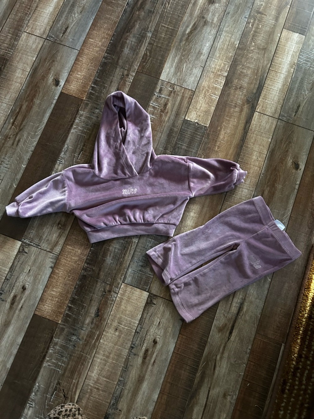 Nike Girls Mauve Hoodie and Jogger Set